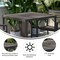 Merrick Lane Faux Teak Outdoor Dining Table with Powder Coated Steel Frame and Umbrella Hole